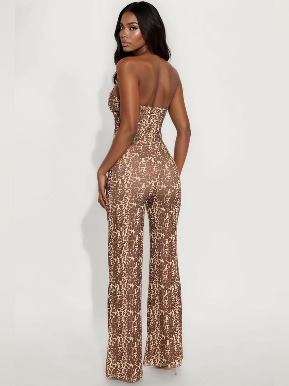 Leopard Print Corset Jumpsuit - Leopard